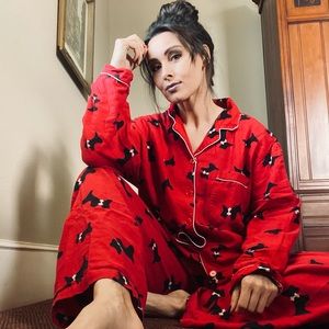 Victoria secret Scotty dog flannel pajamas L